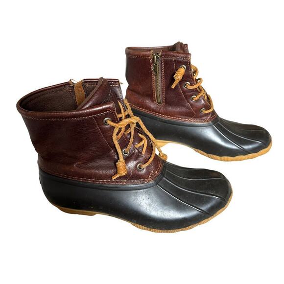 Sperry Women Size 8 Brown and Black Saltwater Hunting Outdoor Duck Rain Boots - Picture 9 of 11